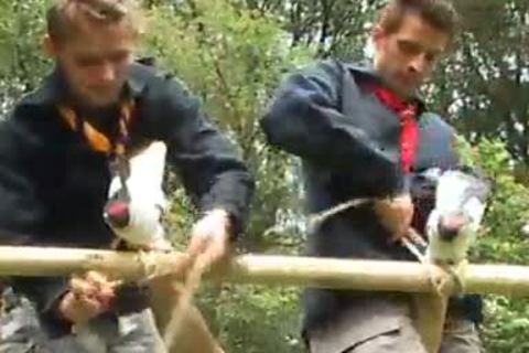 teen Scouts poke Outdoor