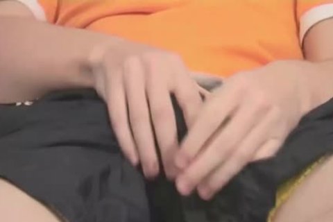 brunette lad Strokes Himself And Dildos butt