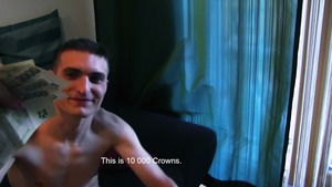 Skinny Czech twink shows his freshly gaped chocolate hole