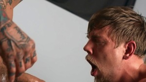 BROMO: Muscle Bo Sinn and Steve Rickz bareback throat fucking